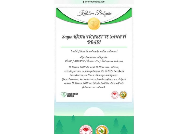 BUGÜN FİDAN YARIN NEFES KAMPANYASINA DESTEK..