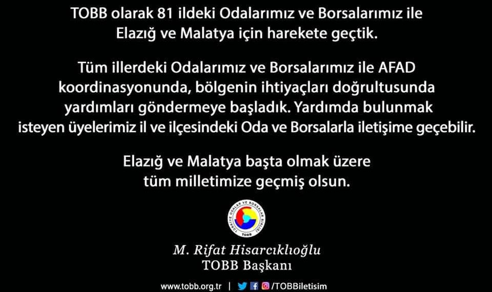 Elazığ ve Malatya’da Yaşanan Deprem
