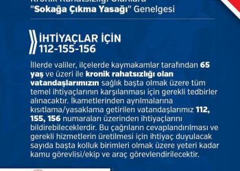 65 yaş ve üstü ile kronik rahatsızlığı olanlara “Sokağa Çıkma Yasağı” Genelgesi ?