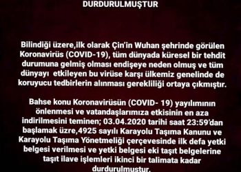 İlk Defa Yetki Belgesi Alacaklar İçin Ve Taşıt Ekleme İşlemleri İçin İkinci Bir Talimata Kadar Durdurulmuştur