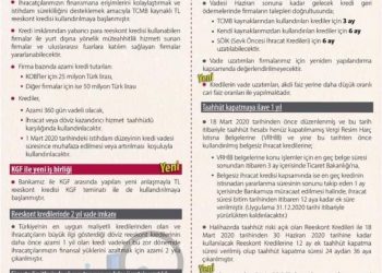 İHRACATÇILARIMIZIN FİNANSMANA ERİŞİMLERİNİ KOLAYLAŞTIRMAK İÇİN Türk Eximbank ‘ın TEDBİRLERİ