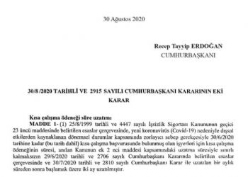 Kısa Çalışma Ödeneğinin Süresinin Uzatılması