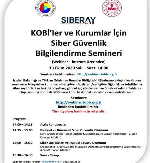 KOBİ’ler ve Kurumlar İçin Siber Güvenlik Bilgilendirme Semineri