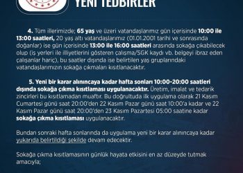 T.C İçişleri Bakanlığı Koronavirüs Yeni Tedbirler Genelgesi