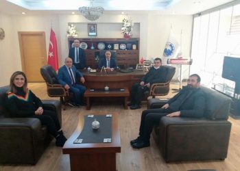 Ağrı Ticaret ve Sanayi Odası yönetim kurulu Başkanı Saim Alparslan ve Genel sekreter Ferdi Baycan Ögel ‘e Ziyaret