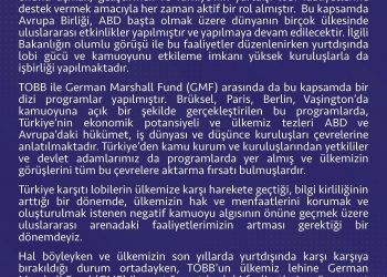 Türkiye Odalar ve Borsalar Birliği’nden (TOBB) kamuoyuna duyuru…