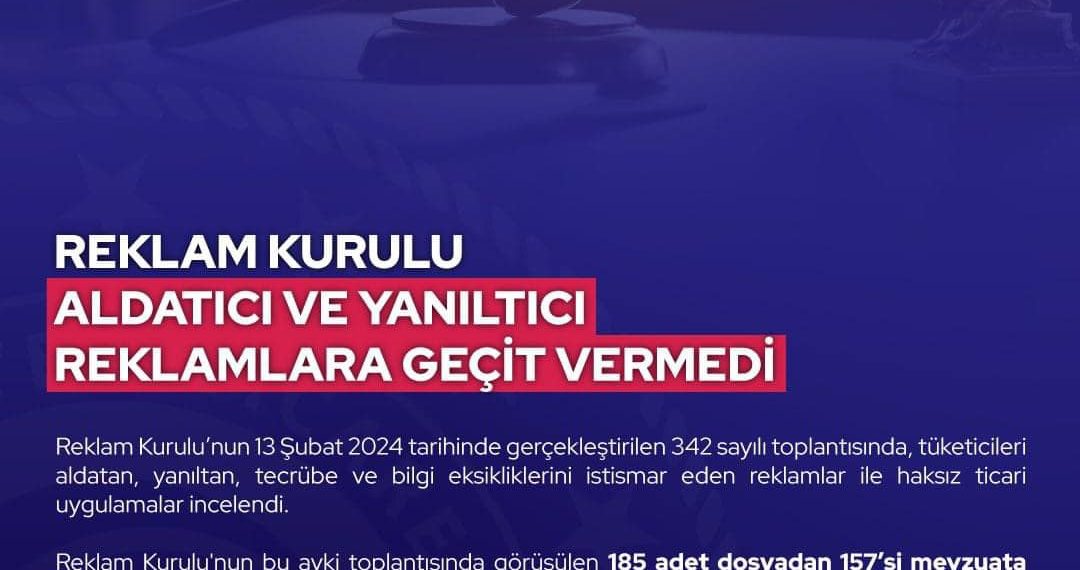 Reklam Kurulu Aldatıcı ve Yanıltıcı Reklamlara Geçit Vermiyor. 2023 Yılı Takviye Edici Gıda Reklamları Raporu yayınlandı.