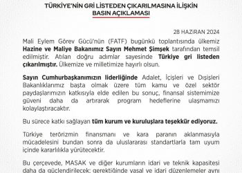 Türkiye’nin Gri Listeden Çıkarılmasına İlişkin Basın Açıklaması Detaylar için,