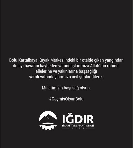 GEÇMİŞ OLSUN BOLU…